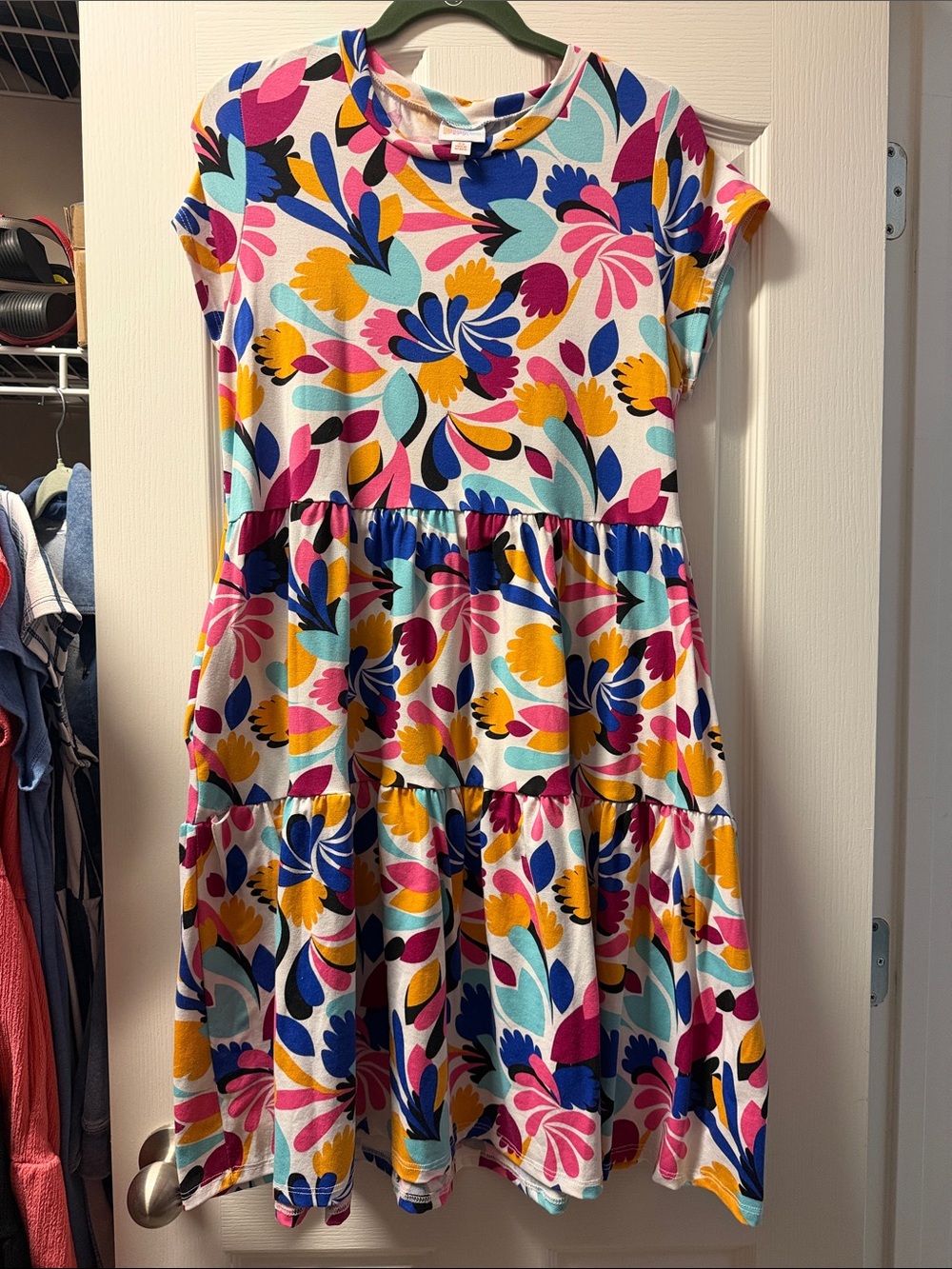LuLaRoe floral tiered dress